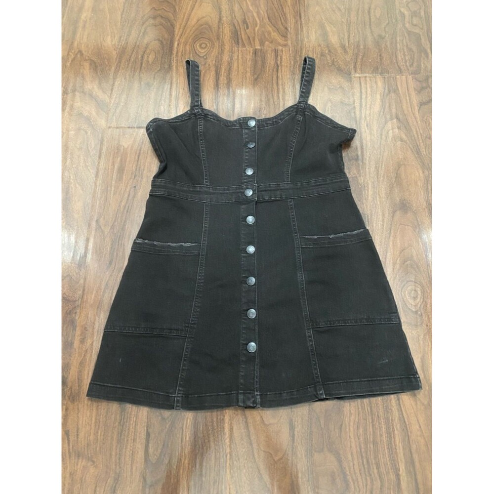 Aeropostale Black Denim Overall Skirt